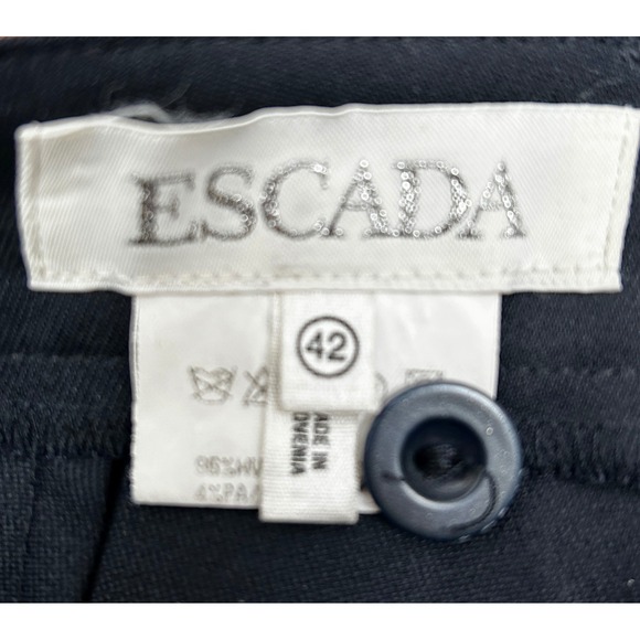 Escada Dress Pants Women EU 42 (US 10) Navy Virgin Wool Tailored Slacks Designer - Picture 3 of 9